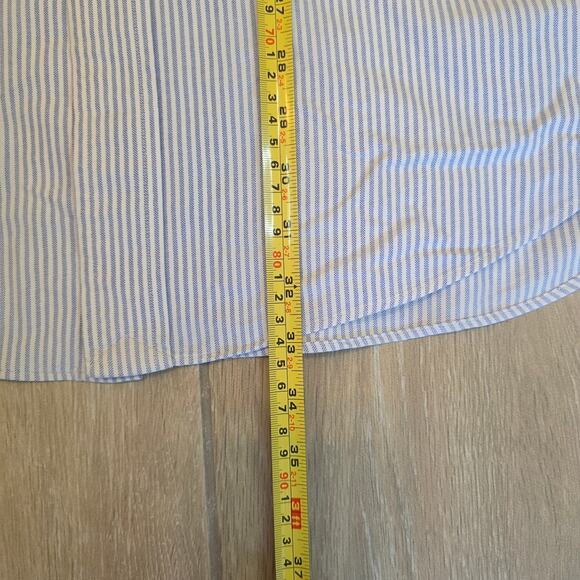 Ralph Lauren XL Classic Fit Shirt Blue White Stripe Short Sleeve Polo Pony Logo - Picture 8 of 9